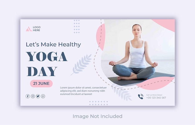 Modello di post Linkedin per il giorno dello yoga vettoriale