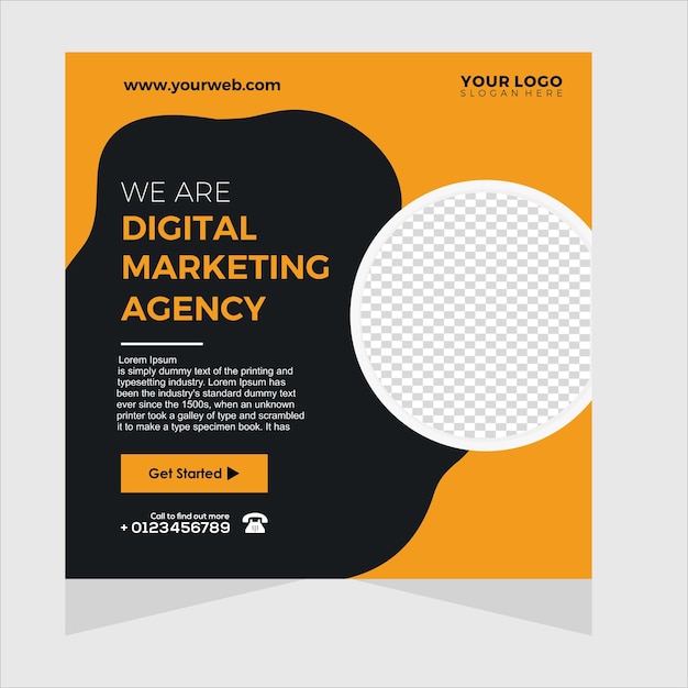Modello di post per agenzie di marketing digitale e social media aziendali