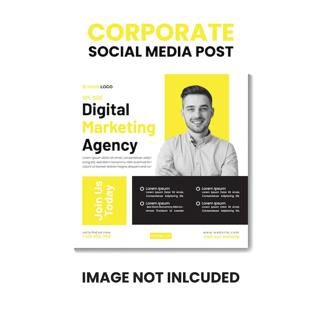 Modello di post per agenzie di marketing digitale e social media aziendali