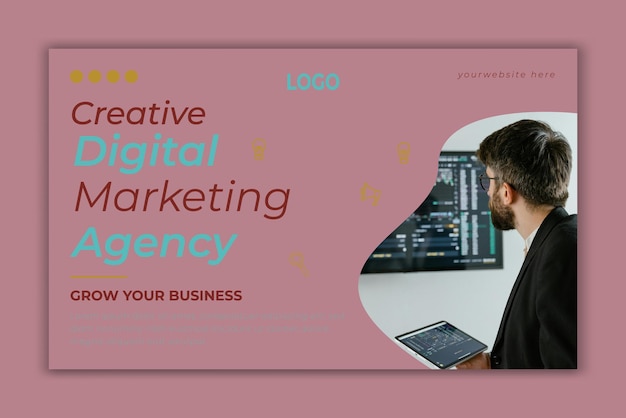 Modello di post per social media dell'agenzia di marketing digitale creativa