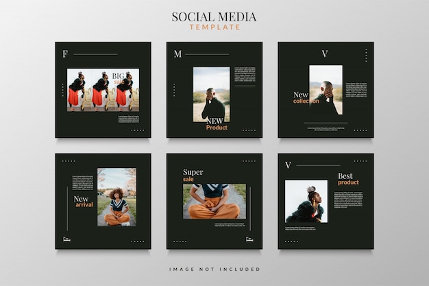 Modello di post social media minimalista per vendita di moda