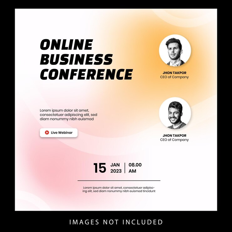 Modello di post su Instagram per conferenze aziendali online