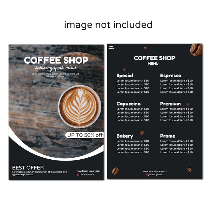 Modello di post sui social media Buono per la promozione della caffetteria Banner della caffetteria con realistico