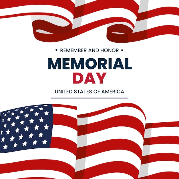 Modello di post sui social media del Memorial Day USA