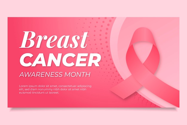 Modello di post sui social media del mese di sensibilizzazione sul cancro al seno sfumato