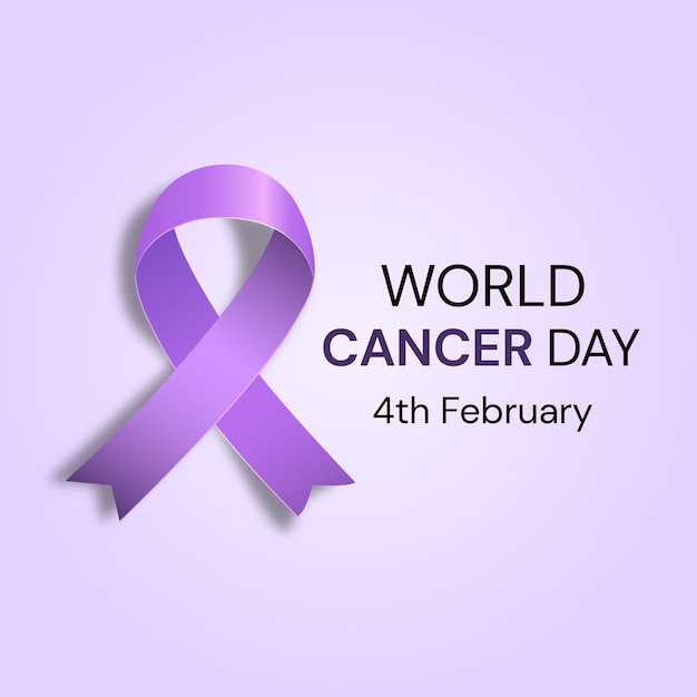 Modello di post sui social media del nastro di consapevolezza della Giornata mondiale contro il cancro