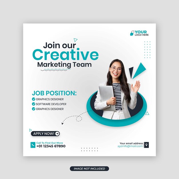 Modello di post sui social media dell'agenzia di marketing creativa