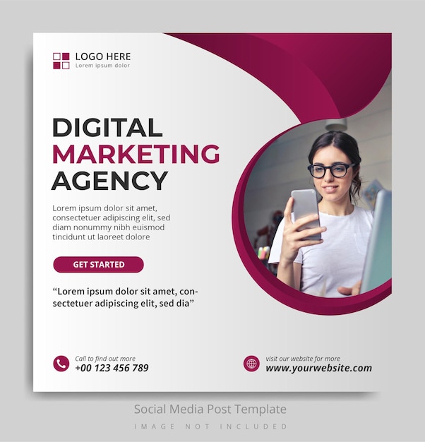 Modello di post sui social media dell'agenzia di marketing digitale