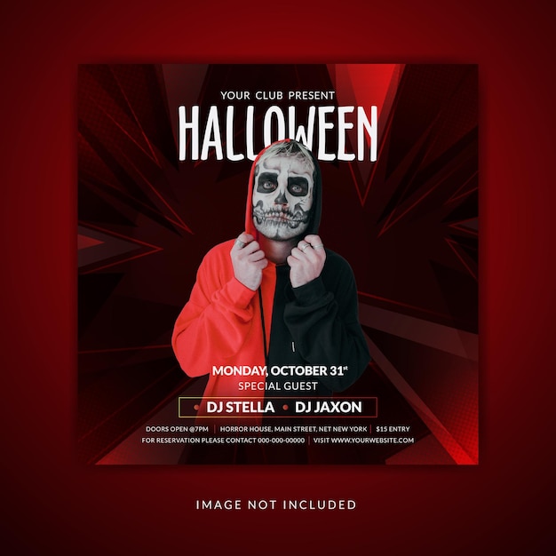 Modello di post sui social media della festa di Halloween di vettore