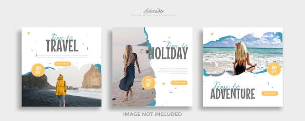 Modello di post sui social media di avventura di viaggio creativa