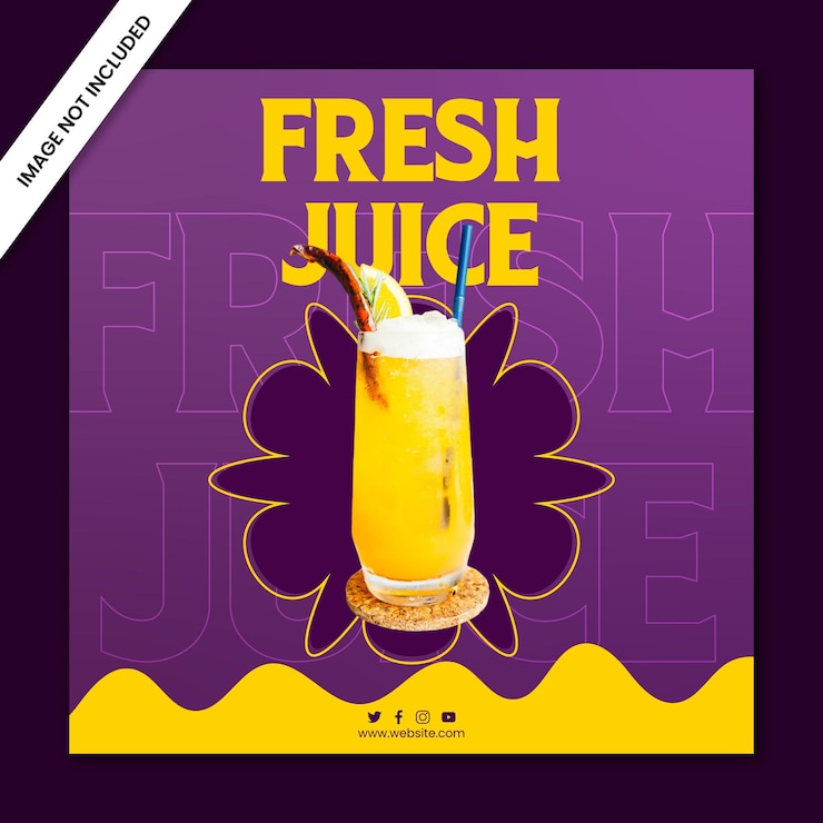 Vettore modello di post sui social media di fresh juice