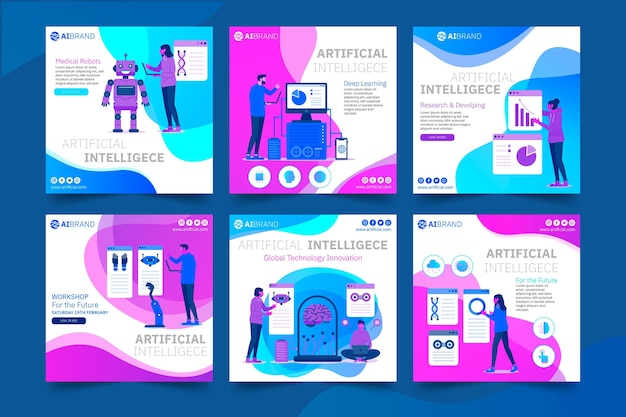 Modello di post sui social media di intelligenza artificiale