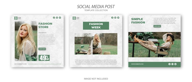 Modello di post sui social media di moda
