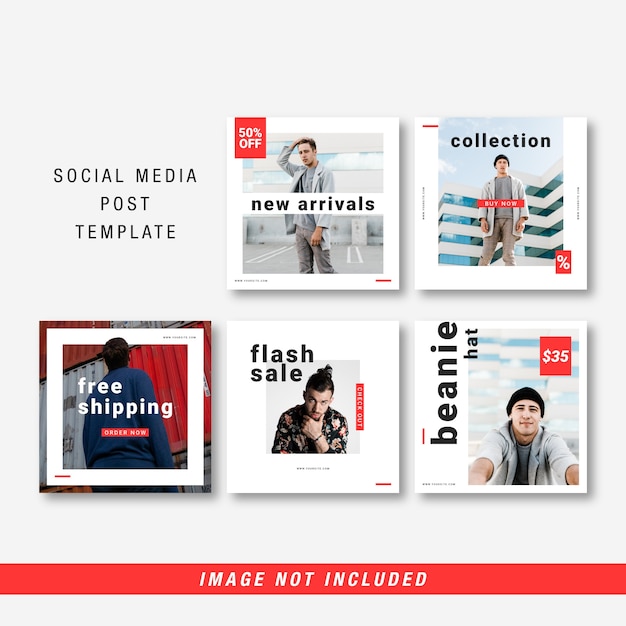 Modello di post sui social media di moda