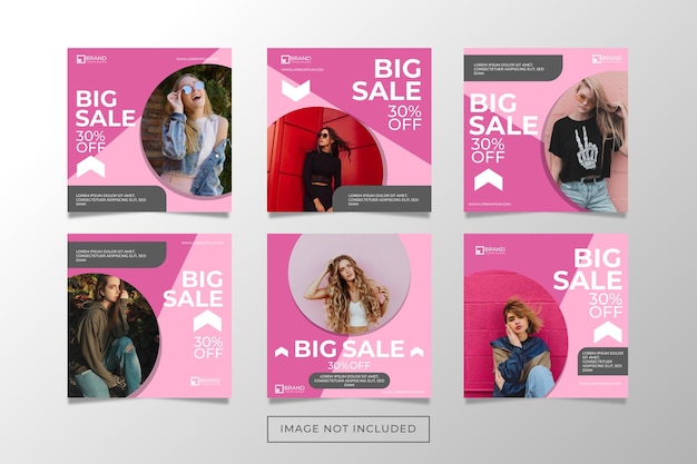 Modello di post sui social media di vendita di moda