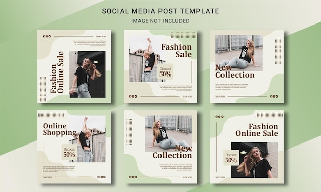 Modello di post sui social media di vendita di moda