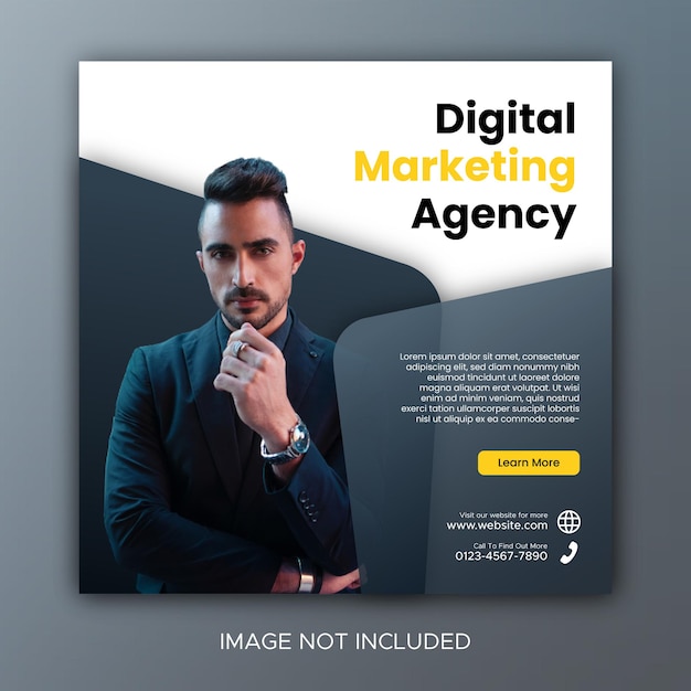modello di post sui social media di webinar live di marketing digitale