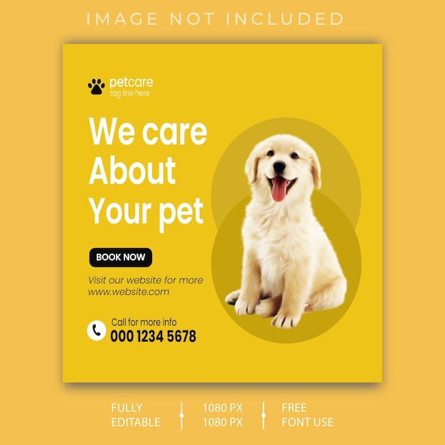 Modello di post sui social media per la promozione degli alimenti animali