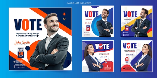 Modello di post sulle reti sociali per votare alle elezioni