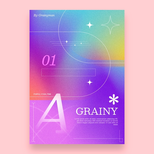 Modello di poster a gradiente granulato