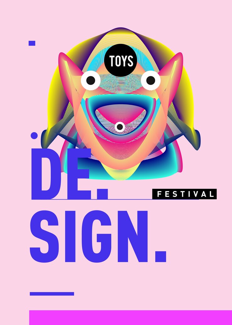Vettore modello di poster colorato di vettore per giocattoli e festival di hobby