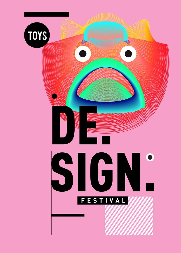 Vettore modello di poster colorato di vettore per giocattoli e festival di hobby