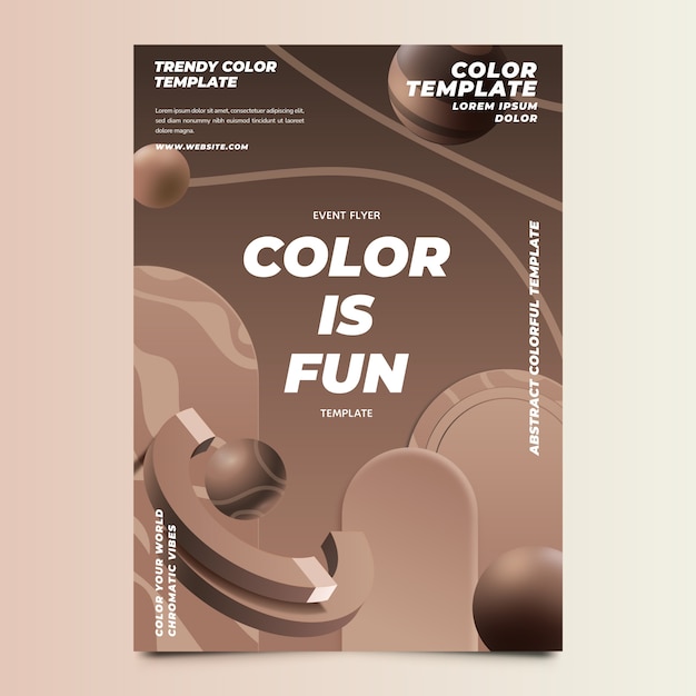 Modello di poster del colore realistico dell'anno