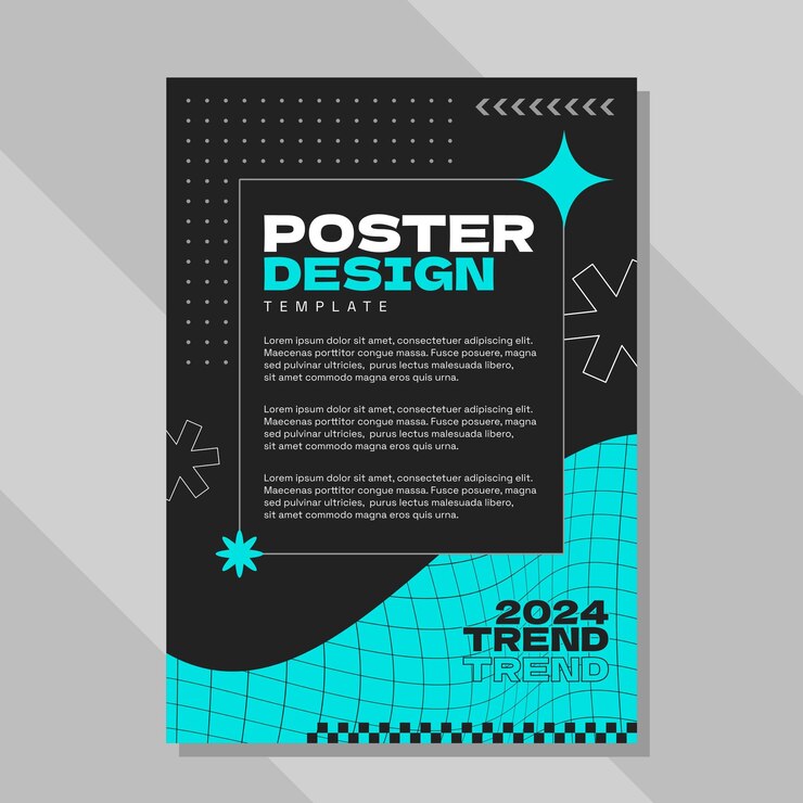 Vettore modello di poster di brutalismo design piatto