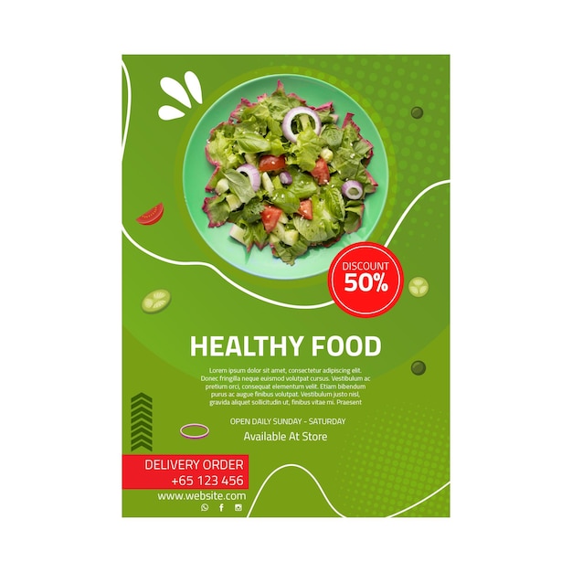 Modello di poster di cibo sano