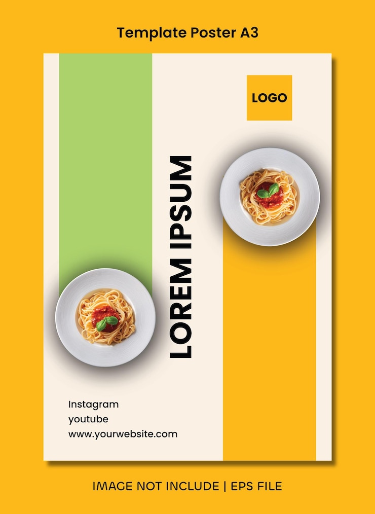 Vettore modello di poster di ristoranti italiani