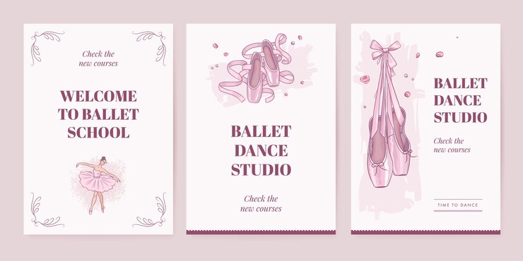 Modello di poster di scuola di balletto