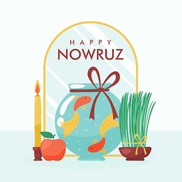 modello di poster di vector happy nowruz