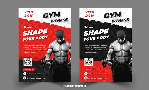 Modello di poster di volantino fitness palestra