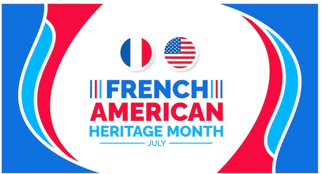Modello di poster e carta da parati per banner di sfondo del mese del patrimonio francese americano