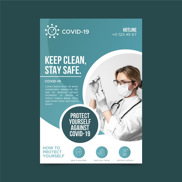 Modello di poster informativo sul coronavirus