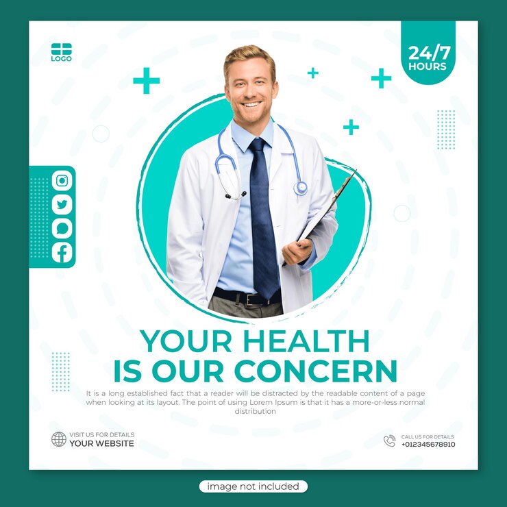 modello di poster medico per social media