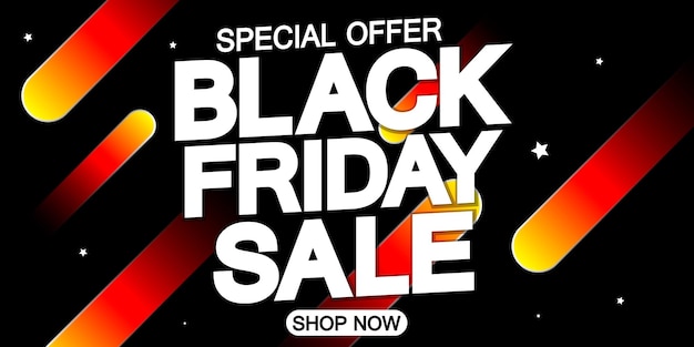 Modello di poster o banner per la vendita del Black Friday per l'illustrazione vettoriale di negozi e negozi online