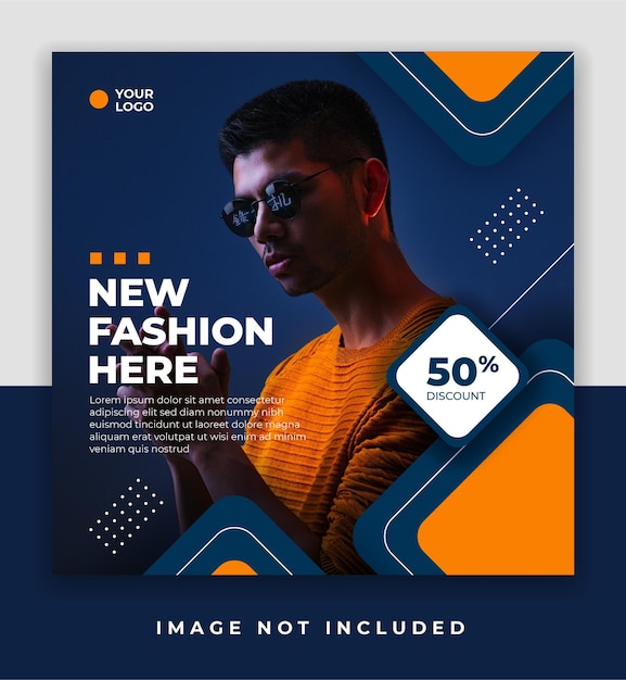 Modello di poster o banner per social media in stile moda