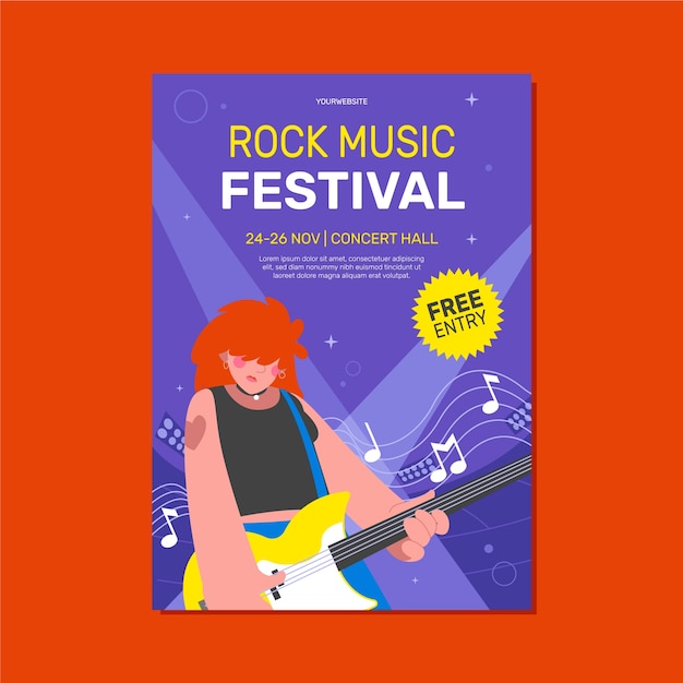 Modello di poster per concerti musicali