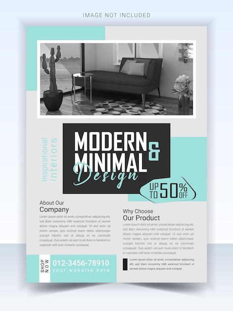 Modello di poster per interior design piatto e decorazione domestica