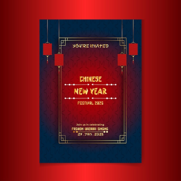 modello di poster per l'esposizione culturale del Capodanno cinese