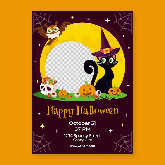 Modello di poster per la celebrazione di Halloween