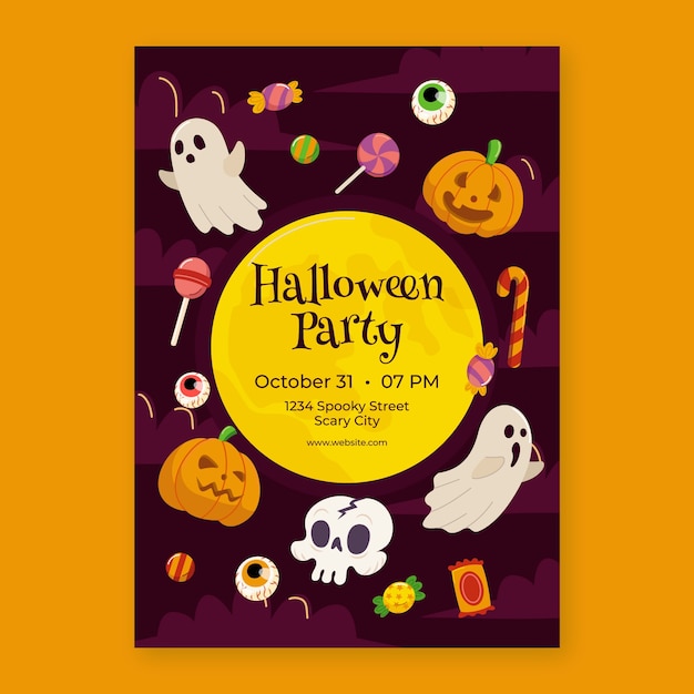 Modello di poster per la celebrazione di Halloween