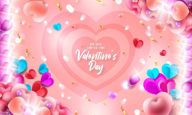 Modello di poster per la festa di San Valentino felice