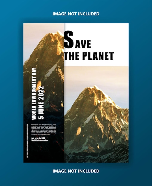 Modello di poster per la Giornata mondiale dell'ambiente Poster per la campagna di commemorazione della Giornata mondiale dell'ambiente