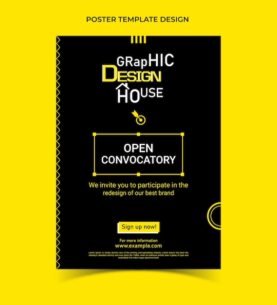 Modello di poster per la stampa di servizi di progettazione grafica