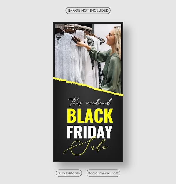 Modello di poster per social media di vendita del black friday e banner web