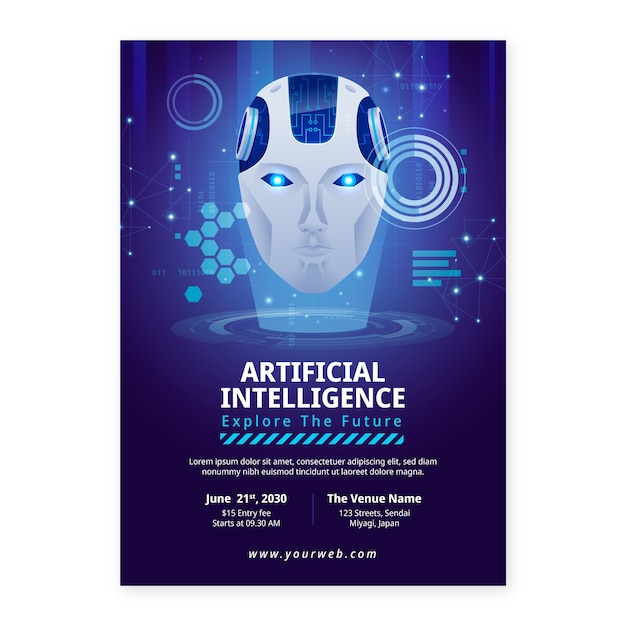 Modello di poster tecnologico gradiente