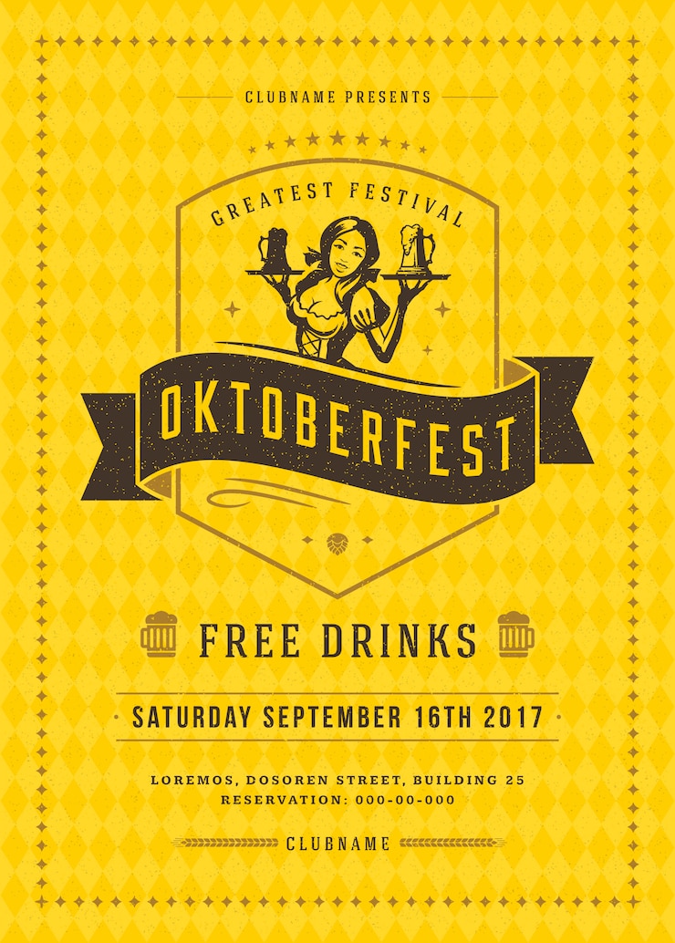 Vettore modello di poster tipografici dell'oktoberfest