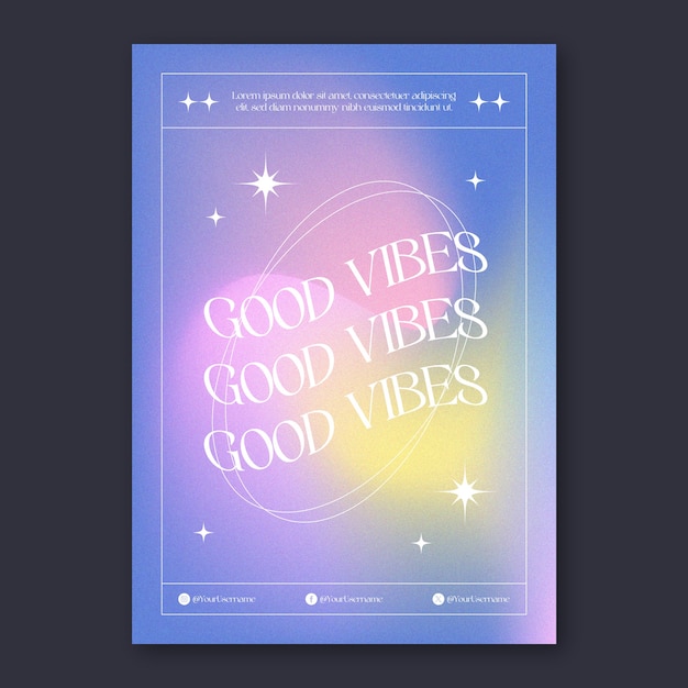 Modello di poster verticale a gradiente granulato piatto